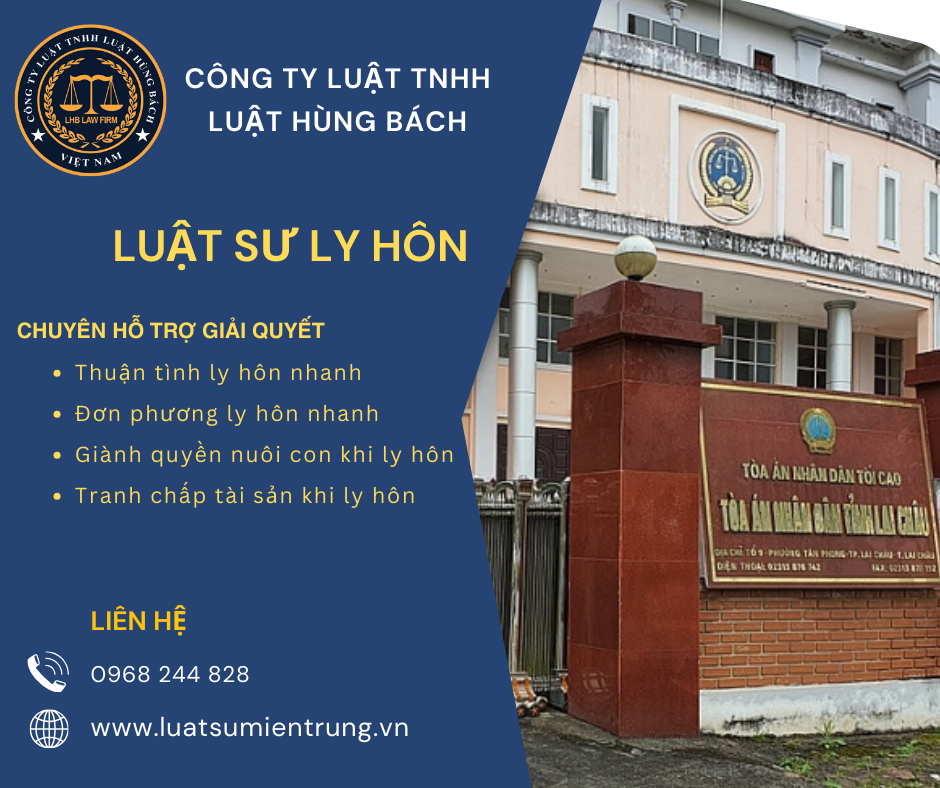 Luật Hùng Bách là đơn vi pháp ly hàng đầu về ly hôn ở tòa án Lai Châu